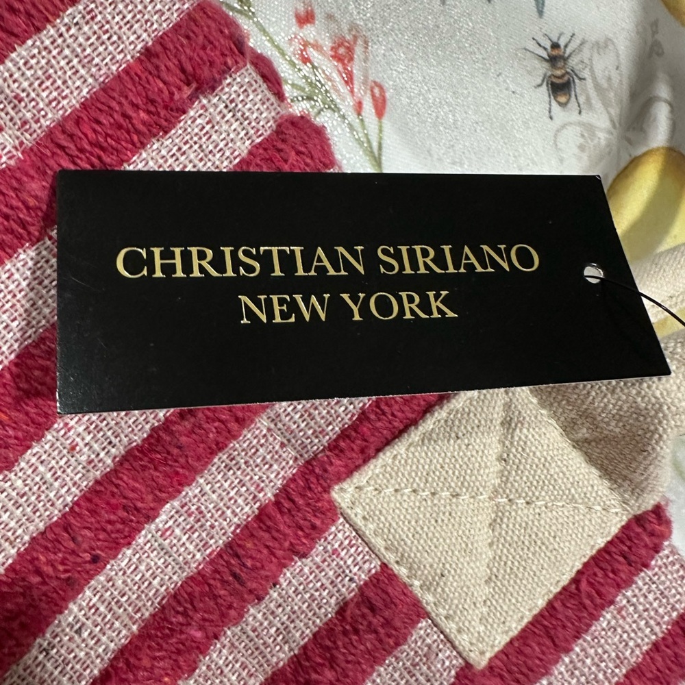 Christian Siriano Burgundy and Beige Striped Fabric